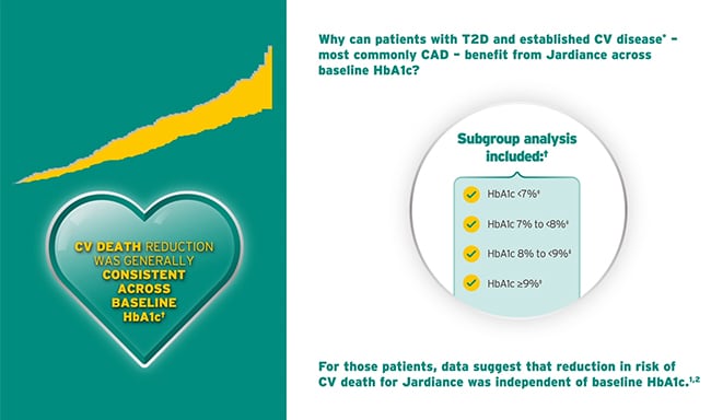 Patients could benefit from Jardiance across baseline HbA1c