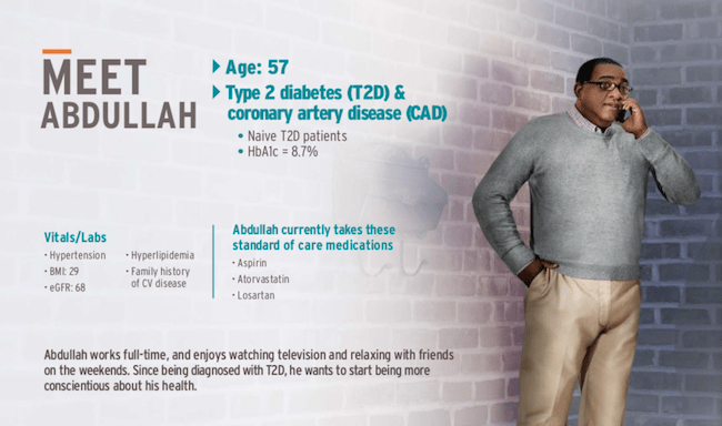 SYNJARDY helps you do more for patients like Abdullah by reducing their risk of CV death.