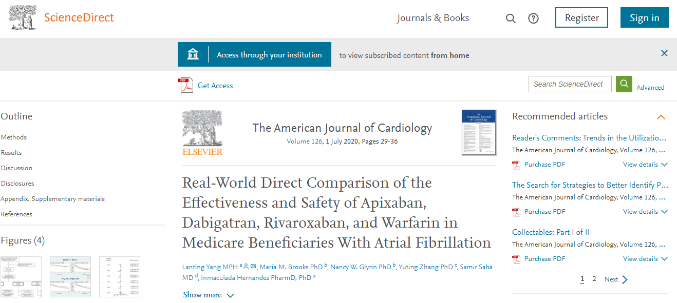 Real-World Direct Comparison of the Effectiveness and Safety of Apixaban, Dabigatran, Rivaroxaban, and Warfarin in Medicare Beneficiaries With Atrial Fibrillation