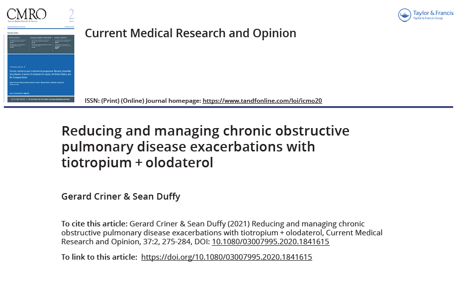 Reducing and managing chronic obstructive pulmonary disease exacerbations with tiotropium + olodaterol