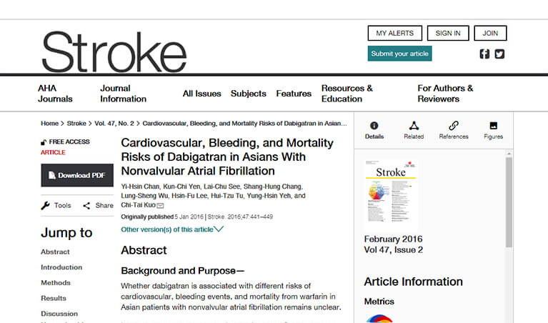 Cardiovascular, Bleeding, and Mortality Risks of Dabigatran in Asians With Nonvalvular Atrial Fibrillation